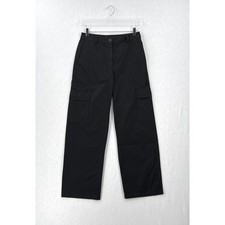 ARITZIA BABATON Twain Cargo Pants Womens 6 Black Mid Rise Cotton Straight Leg picture