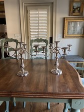 Pair of antique Sheffield Silver Co. Silver Plate 5 Light Candelabra. Stunning. picture