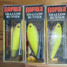 Rapala Shallow Fat Rap SFR-7 Chartreuse Crankbait 2 3/4” 7/16 oz Lot of 3 Bass picture