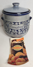VTG Marzi & Remy Rumtopf Large Blue Beige Fermenting Crock with Lid/ Inner Lid picture