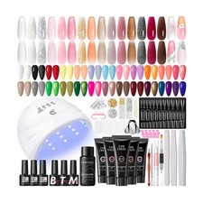 67PC Gel Nail Polish Kit with UV Light 25 Gel Colors 15 Poly Extension Gel Tools picture