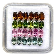 VVS Natural Tourmaline 24 Pcs 5x3mm Oval Cut Loose Untreated Gemstones Lot picture
