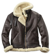 B3 RAF Aviator Shearling Bomber Jacket Real Sheepskin Flight Pilot Coat picture