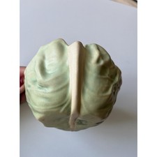 Vintage Signed Patricia Garrett Pottery Cabbage Leaf Bowl 1999 picture