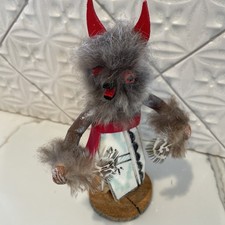 Vintage Hopi handcrafted Wolf Dancer Kachina doll, 8.5” signed by  R. Yazzie picture