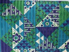 Vintage Wamsutta Mills Fabric Groovy Geometric MCM Retro Mod  Print 56”x45” picture