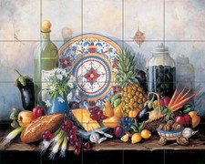 Ceramic Tile Mural Kitchen Backsplash - Olives in the Jar - by Barbara Felisky picture