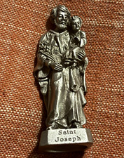 BTG Saint Joseph with Child Pewter Figurine Statue Christian Religious Figure picture