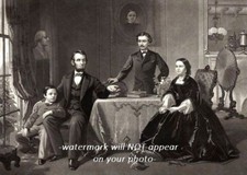 1866 Abraham Lincoln Family PHOTO Portrait Republican President, Mary Todd, Tad picture