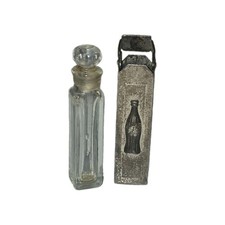 Rare Vintage Wells Sterling Silver Coca-Cola Pop-Up Perfume Bottle& Holder Case  picture