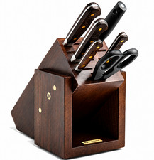 WUSTHOF Crafter 7-PC Forged German Steel Knife Block Set Smoked Oak Handles NEW picture