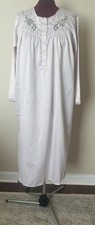 Vtg Barbizon Nightgown 1980s Scalloped Embroidered Pink Gown L XL 50