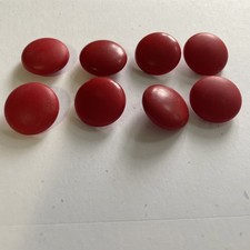 Vintage Early Plastic Red Self Shank Buttons 8 pcs Size 18 mm picture
