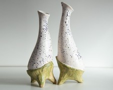 Artisan Sculptural Flover Vases, Unique Ceramic Decoration picture