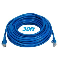 30FT 30' FT RJ45 CAT6 CAT 6 PATCH ETHERNET LAN NETWORK BLUE CABLE picture