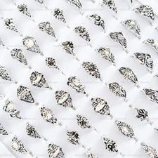 50/100pc Bulk Boho Ethnic Vintage Rings Mix Women Antique Silver Tone Charm Gift picture
