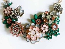 Green and Pink Exquisite Rhinestone Statement Necklace picture