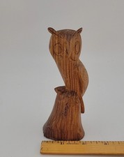 VTG OWL WOUNAAN INDIAN Hand Carved~Artist Signed~ Beautiful Detail picture