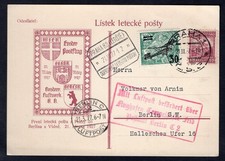 CZECHOSLOVAKIA 1927 First Airmail Flight to Germany. Praha-Berlin picture