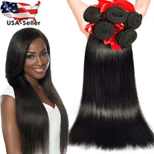 Silky Straight Brazilian Virgin Remy Human Hair Bundle Extra Thick Weave 1 or 3 picture