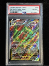 2021 Pokemon Swsh Evolving Skies #111 Rayquaza VMAX Ultra Rare Holo *PSA 10 GEM* picture