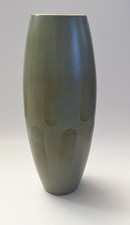 Vintage Ross Spangler Signed Studio Art Pottery Green 13” H Glazed Vase 2003 picture