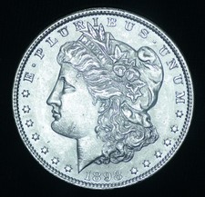 1898 $1 Morgan Silver Dollar BU Luster ~ 26566 picture