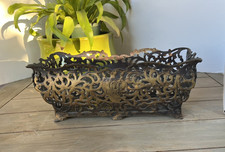 Antique Victorian Bronze Pierced Planter 12