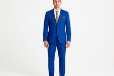 Lucci by Vinci Men's Regular Fit 2-Piece Solid Color Suit Royal picture