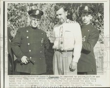 1956 Press Photo James J. Moynihan is searched by police, Boston, Massachusetts picture