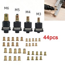 44pcs Manual Rivet Nut Tool Kit M3-M6 Carbon Steel Nutsert Set for Drill Wrench picture