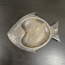 Rare Shreve Crump & Low Sterling Silver Fish Trinket Dish Tray 78g Pattern 9371 picture