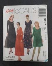 Easy McCall's 9127 Pattern Misses Pullover Dress (2 Lengths) Sz E 14-16-18 Uncut picture