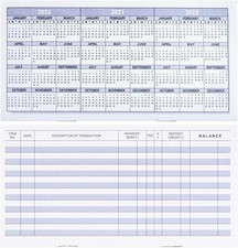 20 Checkbook Transaction Registers 2026-2027-2028 Calendars Check Book Bank picture