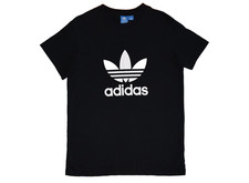 VINTAGE 2011 ADIDAS T-SHIRT BIG TREFOIL LOGO TEE M Slim Fit P2P 19.5