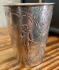 Antique Ludwig Neresheimer German Hanau 3 Inch Repousse Silver Cup picture
