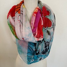 Desigual 'Magic Flower' Rectangular Boho Scarf - Gorgeous, new Pop of Color picture