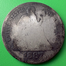 1887-S Seated Liberty Dime in AG Condition picture