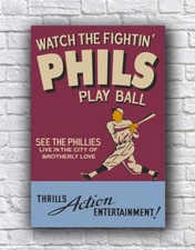 Philadelphia Phillies Fightin' Phils Vintage Style Play Ball Cardstock Poster picture