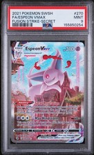 2021 POKEMON SWORD & SHIELD FUSION STRIKE SECRET #270 FULL ART/ESPEON VMAX PSA 9 picture