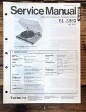 Technics SL-3350 Record Player / Turntable Service Manual *Original* picture