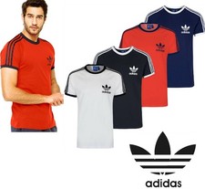 Adidas Originals California Men's T-Shirt Trefoil Retro 3-Stripes Short Sleeve picture