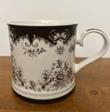 Robert Stanley Brown & White Floral Toile Mug Cup Fall /Thanksgiving picture