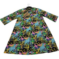 Nooworks Women's Unicorn Rainbow Button Front Mini Dress Size Small Psychedelic picture