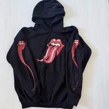 RARE Vtg 2005 The Rolling Stones Forked Snake Tongue Sleeve Graphic Hoodie XL  picture