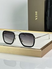 DITA FLIGHT 006 Retro Square sunglasses Silver Trim Grey Gradient Lens picture