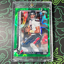 2025 Topps Chrome Football C.J. Stroud Green Lava Refractor Auto /99 #BA-CS picture