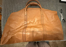 VTG Coach British Tan Leather Duffel Weekender Bag 237-0018 Carry On Large picture