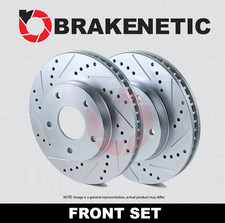 FRONT SET BRAKENETIC Sport Drilled Slotted Brake Disc Rotors BNS33093.DS picture