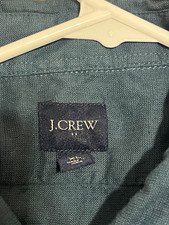 J.Crew mens solid green woven button down collar long sleeve shirt XL picture